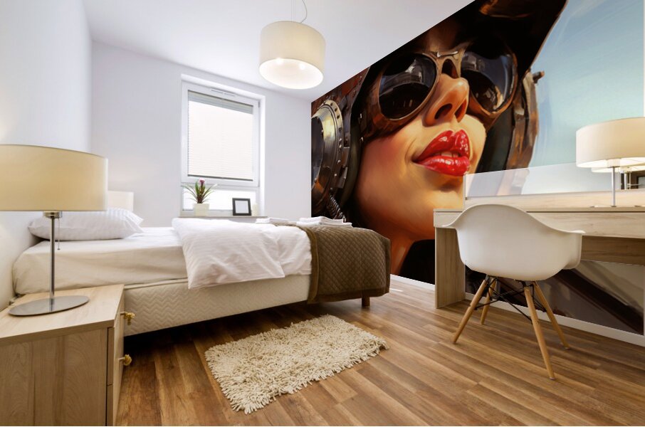 Woman of War - Aviator Portrait Art Prints Mural print
