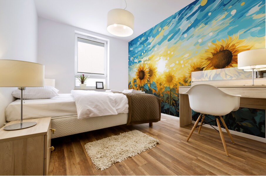 Resonance – Sunflower Field Art Print Mural print