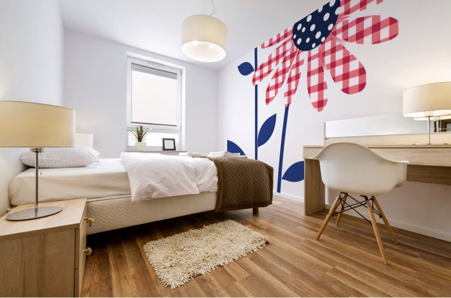 Plaid Botanica 6 - Graphic Floral Art Prints Mural print