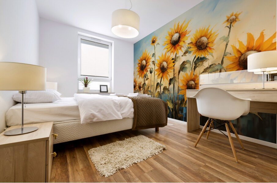 Les Geants De L’Ete - Summer Giants - Sunflower Field Art Prints Mural print