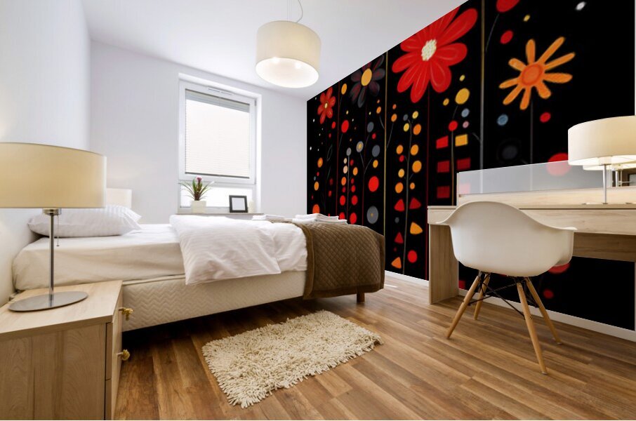 Jardin Geometrique - Geometric Garden - Graphic Floral Art Prints Mural print