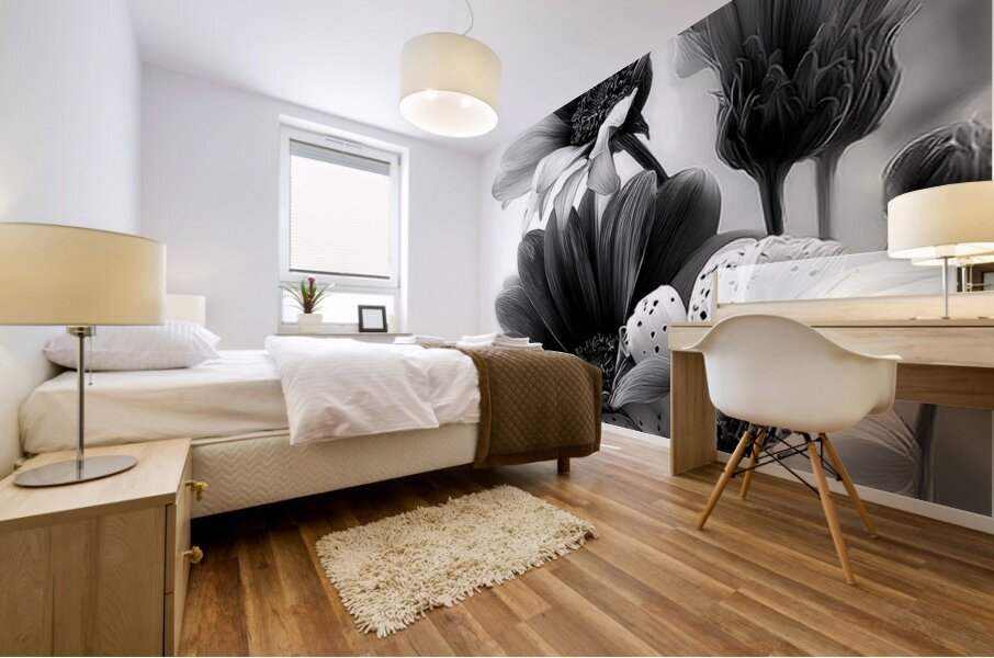 Sans Couleur - Without Color - Monochrome Floral Art Prints Mural print