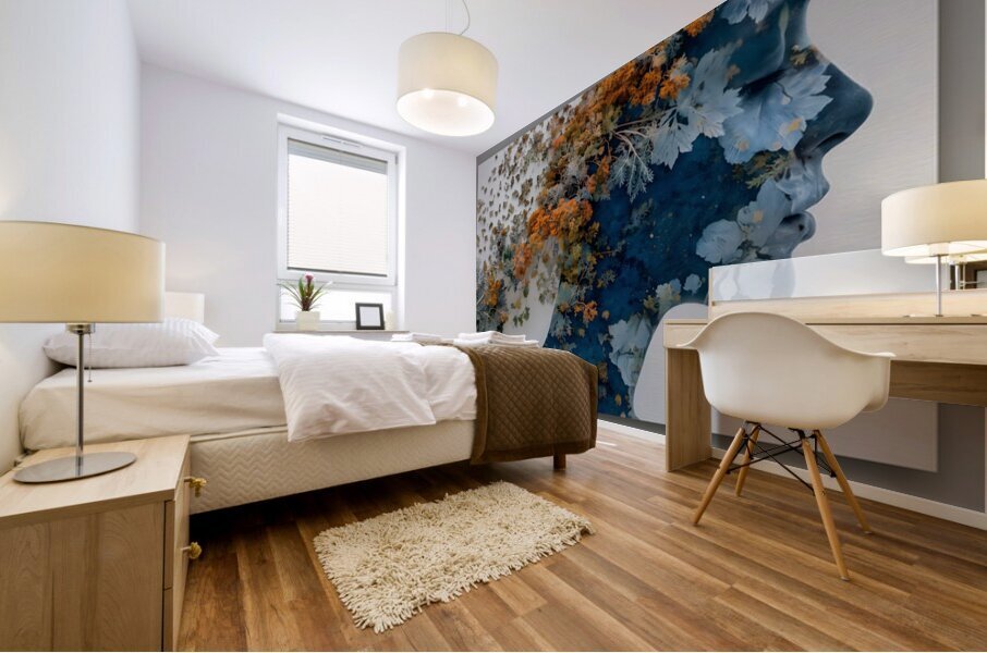 Memory Bloom – Abstract Portrait Art Print Mural print