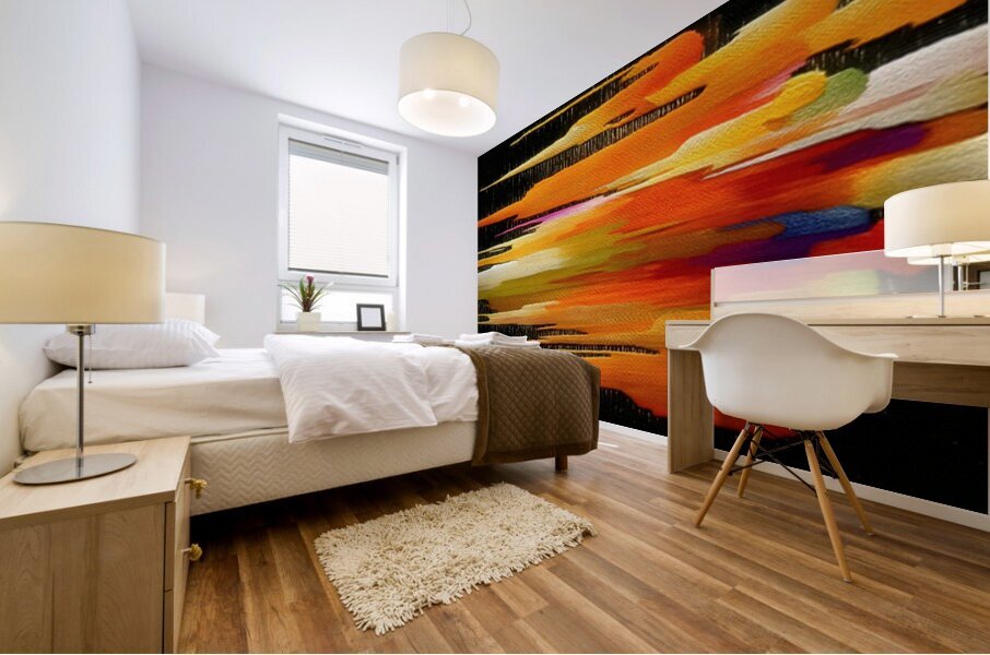 Sonic Strata – Horizontal Streaks Abstract Print Mural print