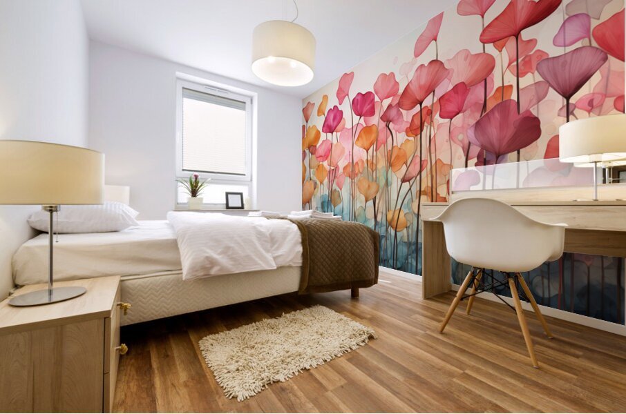 Petals in Paradise – Pastel Garden Abstract Print Mural print