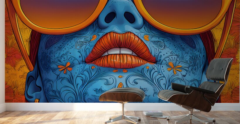 Chill - Pop Surreal Sugar Skull Portrait Art Prints Wall Murals