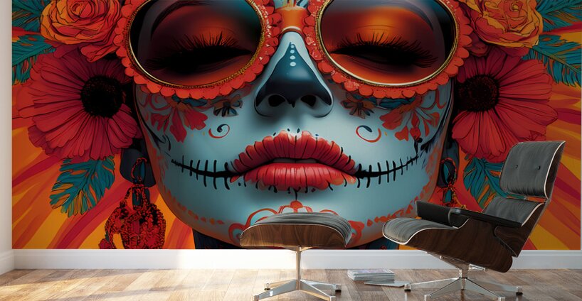 Diosa De Los Muertos - Goddess Of The Dead - Dia de los Muertos Art Prints Wall Murals