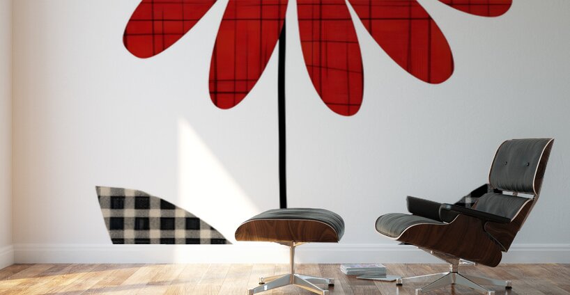 Plaid Botanica 10 - Graphic Floral Art Prints Wall Murals