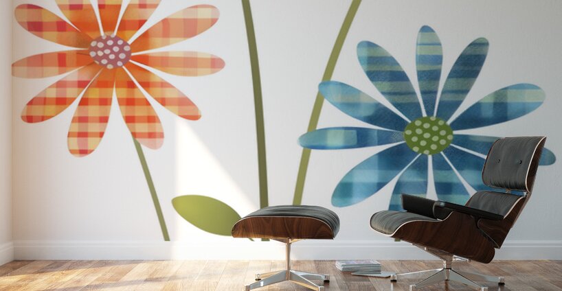 Plaid Botanica 11 - Colorful Floral Art Prints Wall Murals