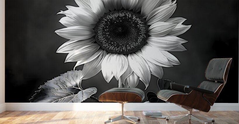 Sunflower Selfie 1 - Sunflower Portrait Art Prints Wall Murals