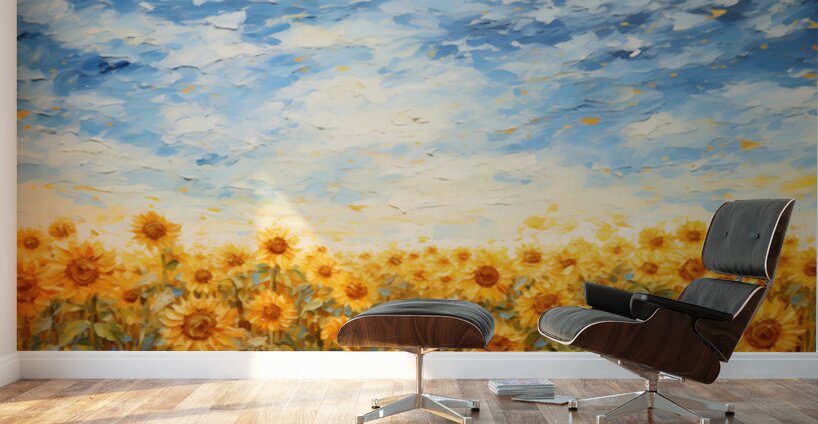 Symphony Of Sunlight - Sunflower Field Art Prints Wall Murals
