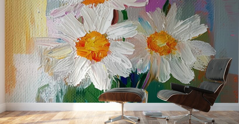Marguerites Du Dimanche Matin - Daisies On Sunday Morning - Floral Vase Art Prints Wall Murals