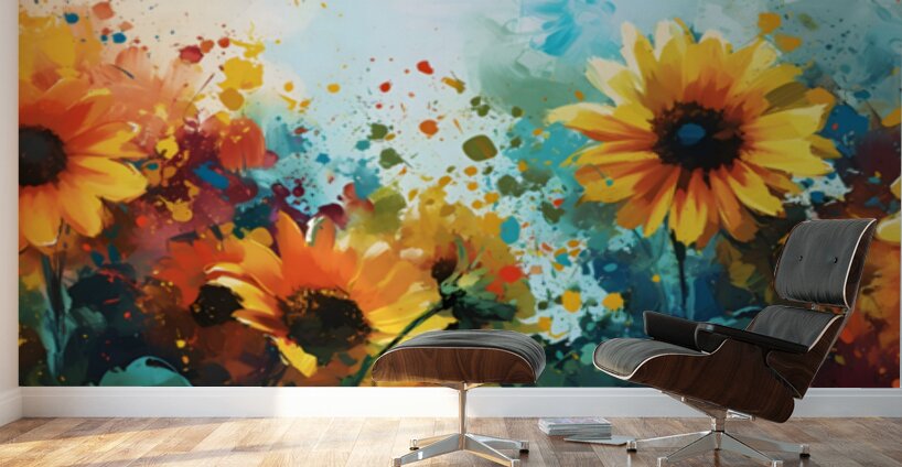Petales En Feu - Petals On Fire - Wildflower Field Art Prints Wall Murals