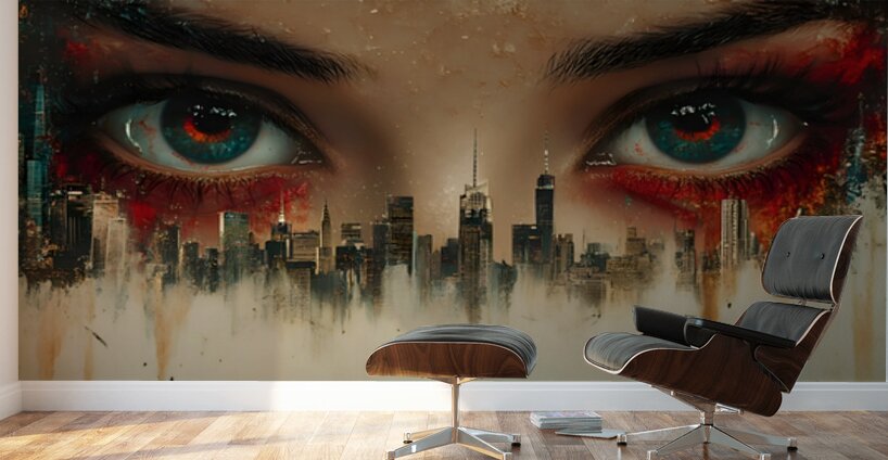 I See Therefore You Are - Surreal Eye Portrait Art Prints Wall Murals