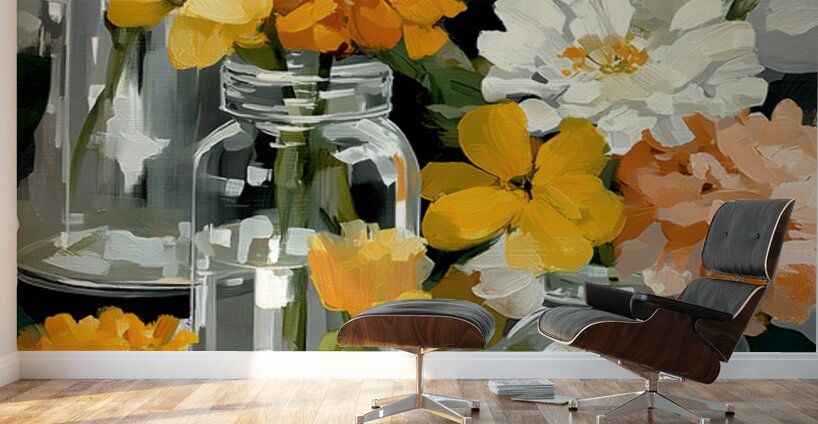 Fleurs Captives - Captive Flowers - Botanical Collage Art Prints Wall Murals