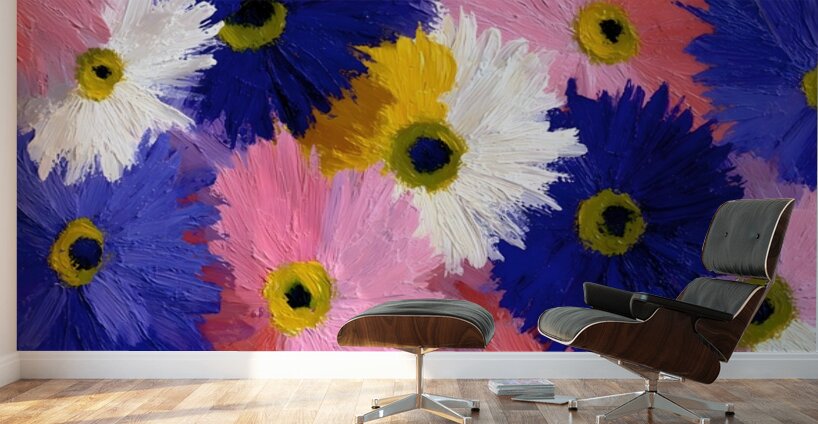 Palette En Fleurs - Palette In Bloom - Abstract Floral Art Prints Wall Murals