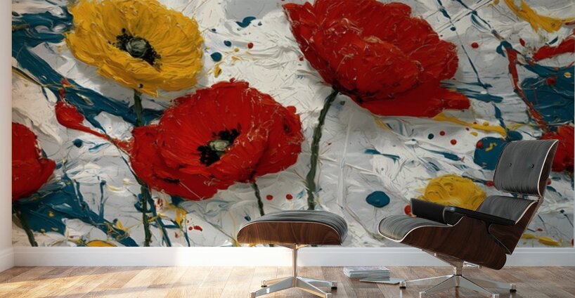 Fleurs En Mouvement - Flowers In Motion - Dynamic Floral Art Prints Wall Murals