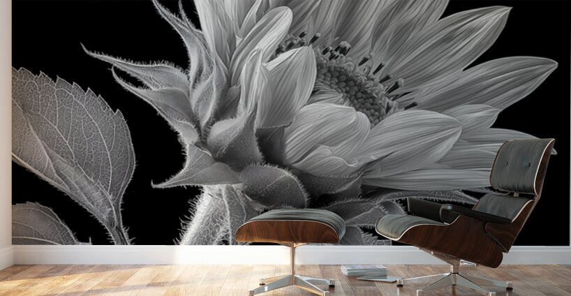 Sunflower Selfie 8 - Sunflower Portrait Art Prints Wall Murals