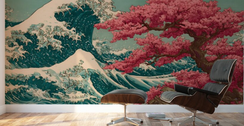 Arashi No Naka No Haru 嵐の中の春 - Spring Within The Storm - Japanese Cherry Blossom Art Prints Wall Murals