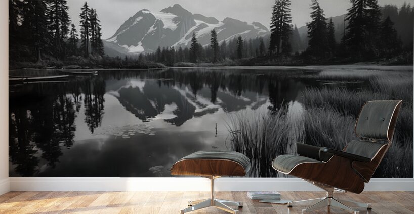 Reflections Of The Wild - Monochrome Landscape Art Prints Wall Murals