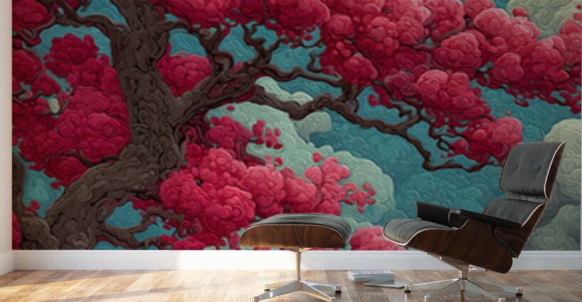 Kumo Ni Saku 雲に咲く - Blooming In The Clouds - Japanese Floral Art Prints Wall Murals