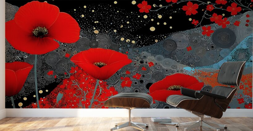 Yoru No Hana 夜の花 - Night Bloom - Japanese Floral Art Prints Wall Murals