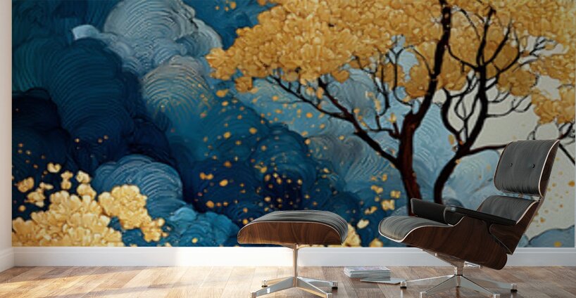 Kin No Ki 金の木 - Tree Of Gold - Japanese Nature Art Prints Wall Murals