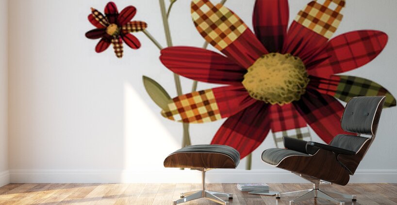 Plaid Botanica 32 - Contemporary Floral Art Prints Wall Murals