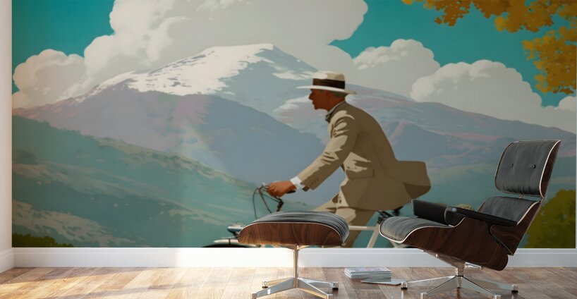 The Elegant Cyclist – Vintage Cycling Poster Art Print Wall Murals