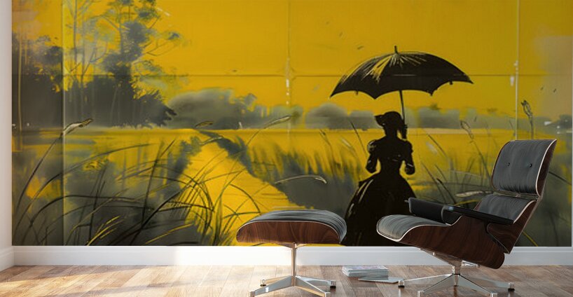 Silence at Sunset – Vintage Romantic Art Print Wall Murals