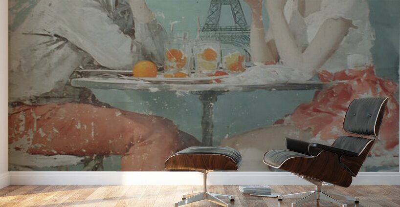 Laughter and Citrus – Vintage Cafe Poster Art Print Wall Murals