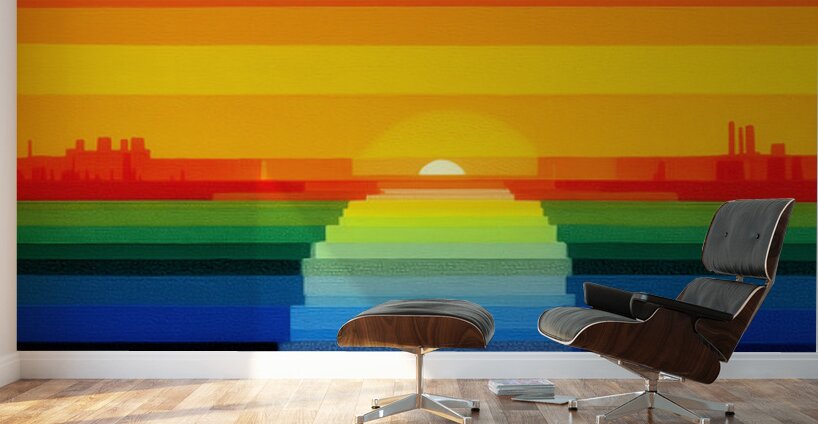 Spectrum Horizon – Steps to the Sun Abstract Art Print Wall Murals