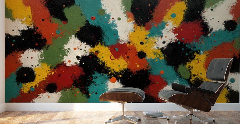 Burst Nexus – Abstract Color Burst Art Print Wall Murals