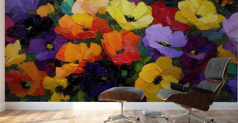 Bloom Rush – Floral Abstract Art Print Wall Murals