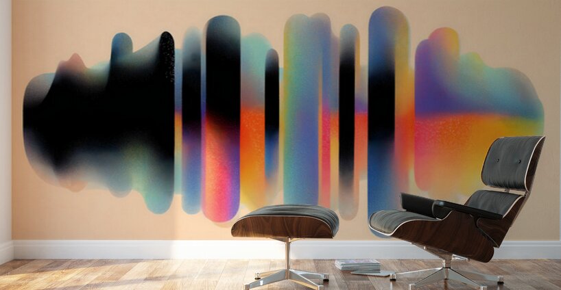 Echo Form – Gradient Wave Abstract Print Wall Murals