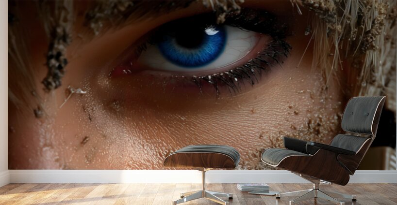 Blue Resolve – Warrior Portrait Art Print Wall Murals