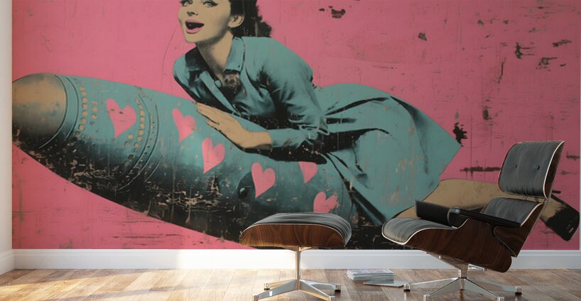 Bombshell Joyride – Pop Art Pin-Up Print Wall Murals