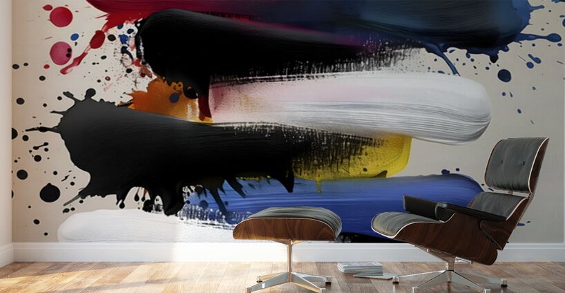 Stacked Tides – Layered Brush Columns Print Wall Murals