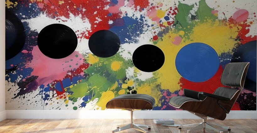 Orbital Dayglow – Splash & Orbs Abstract Print Wall Murals