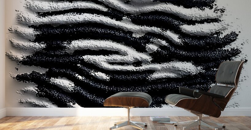 Granular Echo – Tactile Monochrome Orb Print Wall Murals