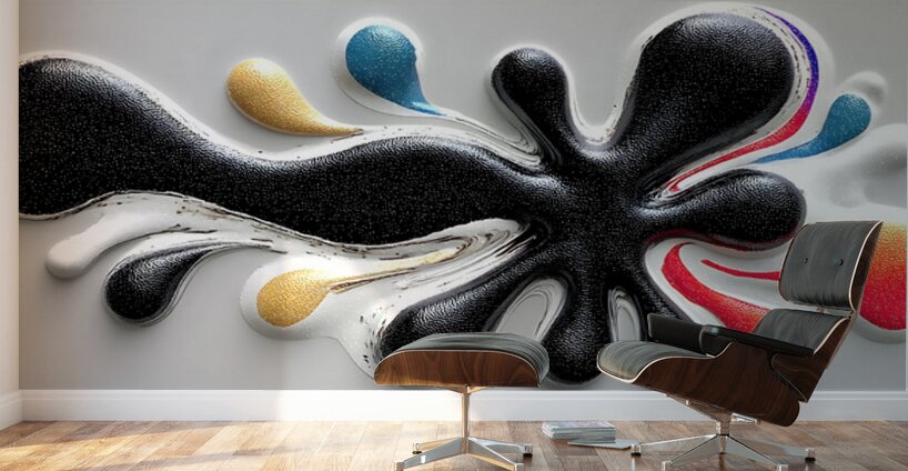 Melted Orbit – Playful Drip Abstract Print Wall Murals