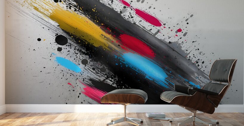 Impact Vector – Color Burst on Gray Print Wall Murals