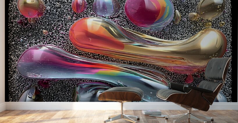 Space Jelly – Cosmic Surrealism Art Print Wall Murals