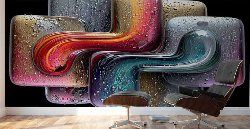 Puzzle Links – Interlocking Color Blocks Print Wall Murals