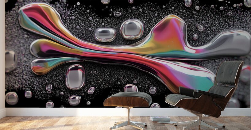 Chromatic Surge – Fluid Abstract Print Wall Murals