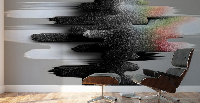 Monochrome Vector Pulse – Minimal Abstract Soundwave Print Wall Murals