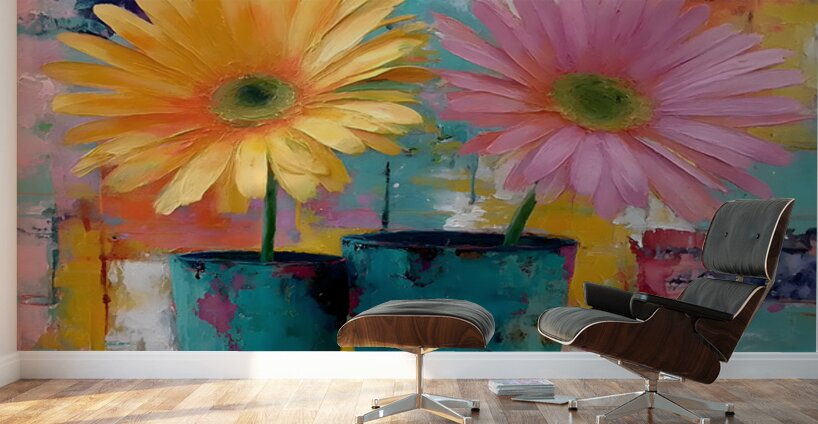 Patio Pots – Cheerful Gerbera Duo Print Wall Murals