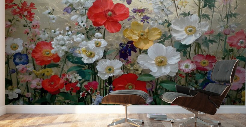 Poppy Reverie – Romantic Garden Art Print Wall Murals