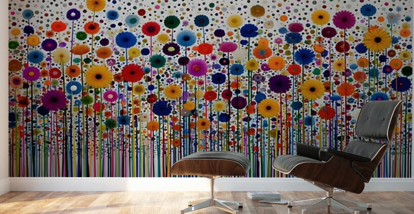 A Field That Never Ends– Abstract Wildflowers Print Wall Murals