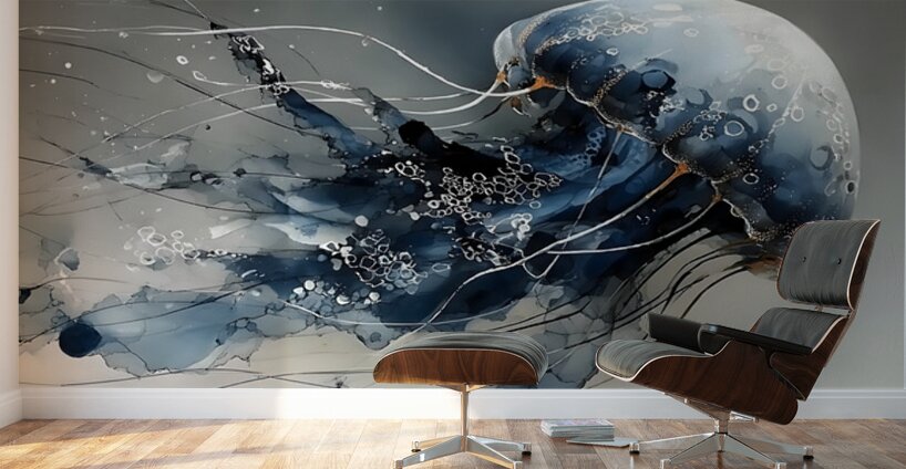 Weightless Grace – Abstract Jellyfish Print Wall Murals